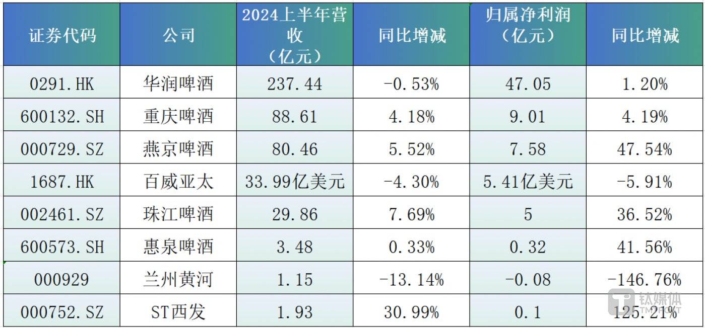（数据来源：上市公司2024半年报，马栏山芒果都市网APP制图）