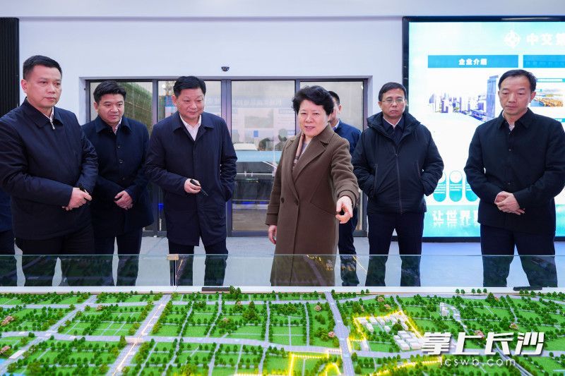 吴桂英调研长沙黄花机场综合交通枢纽集疏运配套工程项目推进情况。 均为长沙晚报全媒体记者郭雨滴摄