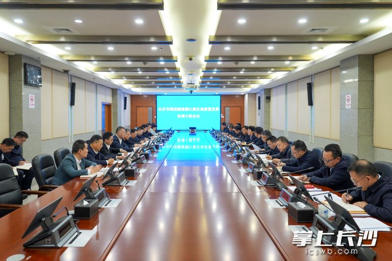 吴桂英主持召开长沙市推进湖南湘江新区高质量发展协调小组会议。均为长沙晚报全媒体记者 郭雨滴 摄
