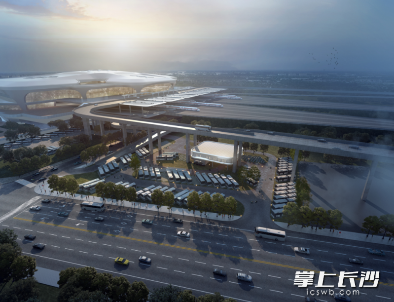 长途车旅游大巴蓄车场效果图