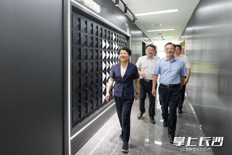 马栏山音视频实验室调研现场。 均为长沙晚报全媒体记者郭雨滴摄