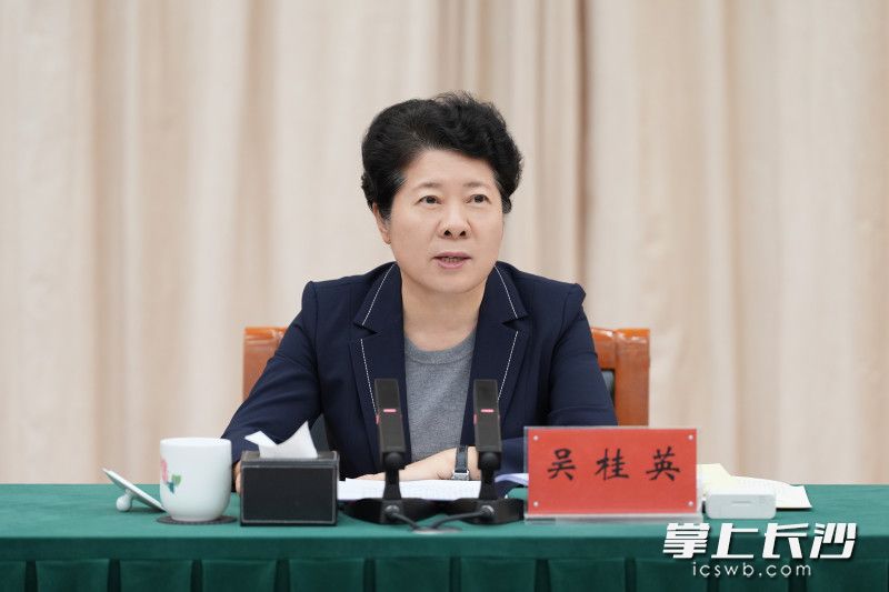 省委常委、市委书记吴桂英讲话。 均为长沙晚报全媒体记者 郭雨滴 摄
