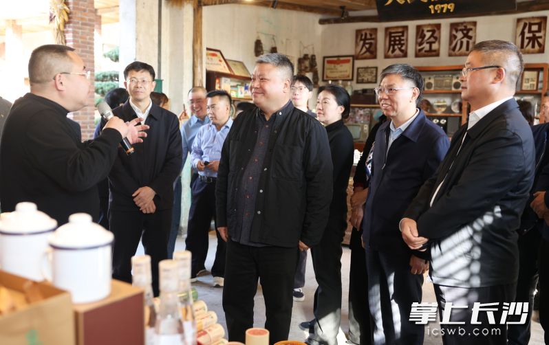 市政协主席会议成员在长沙县开慧镇开慧村调研引进CEO、实施认领农业和培育文旅品牌情况。