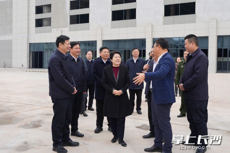 玉湖冷链（长沙）交易中心项目调研现场。均为长沙晚报全媒体记者 郭雨滴 摄