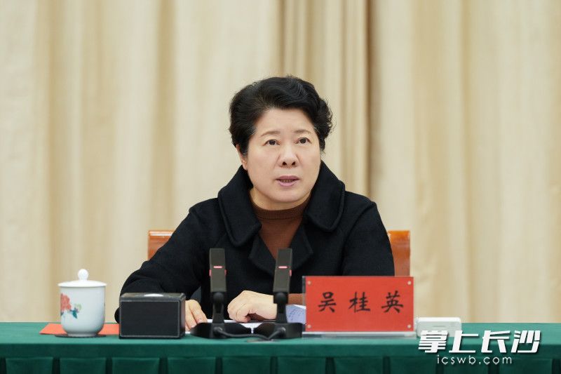 省委常委、市委书记吴桂英讲话。 均为长沙晚报全媒体记者 郭雨滴 摄